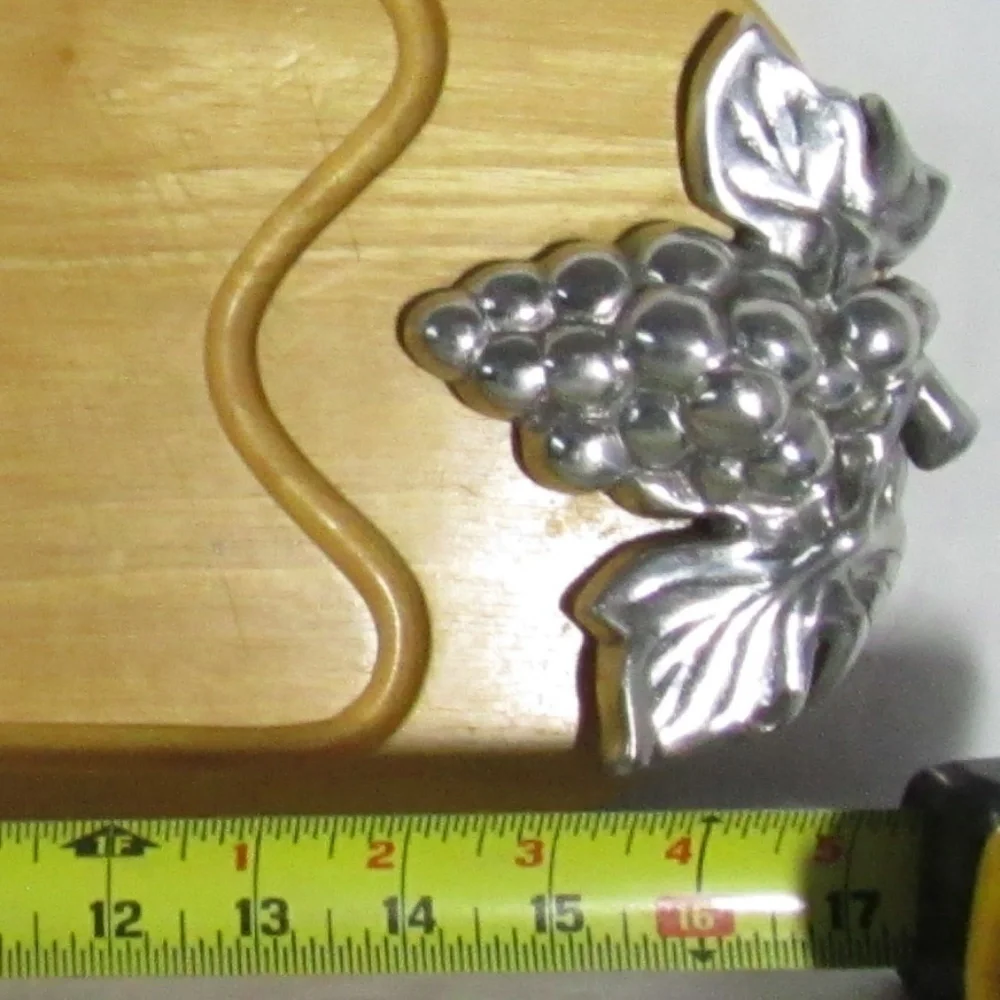 Corkscrew & VTG Charcuterie Board Silver Grapes
